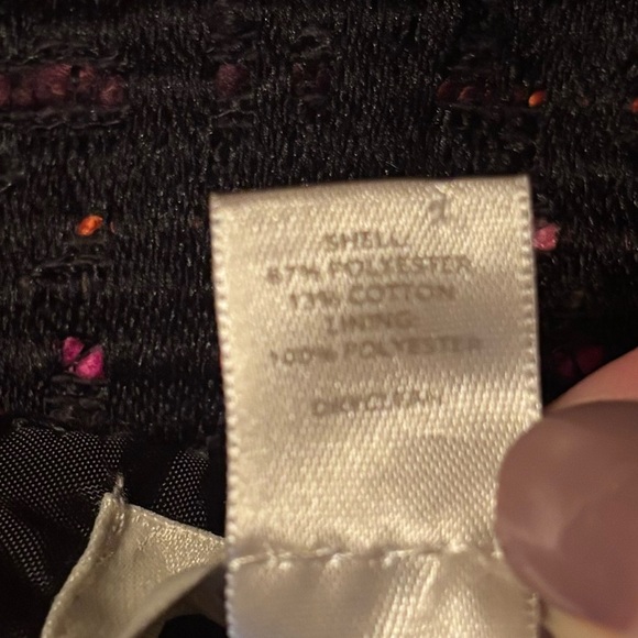 Ann Taylor LOFT Tweed Knee Length A-Line Skirt Pink Orange Black Womens Petite 8 - Picture 5 of 5